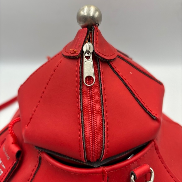 Rare PYLONES Teapot Shape Purse Vintage Red Handbag Teabag Crossbody - Picture 7 of 14
